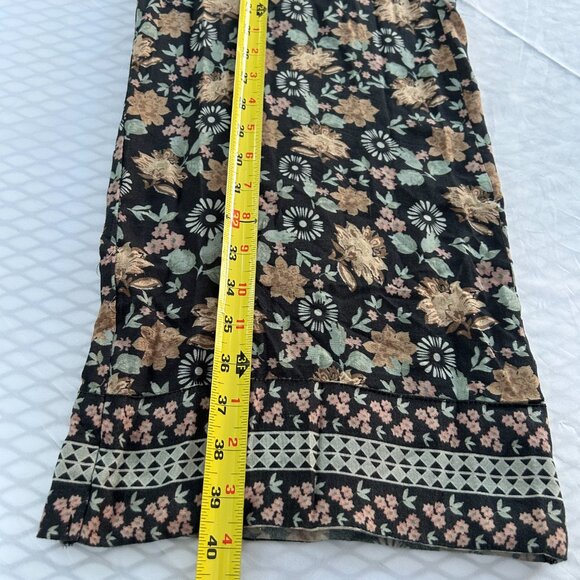 Cost Plus World Market Floral Straight Leg Pants - Black and Tan - Picture 9 of 9
